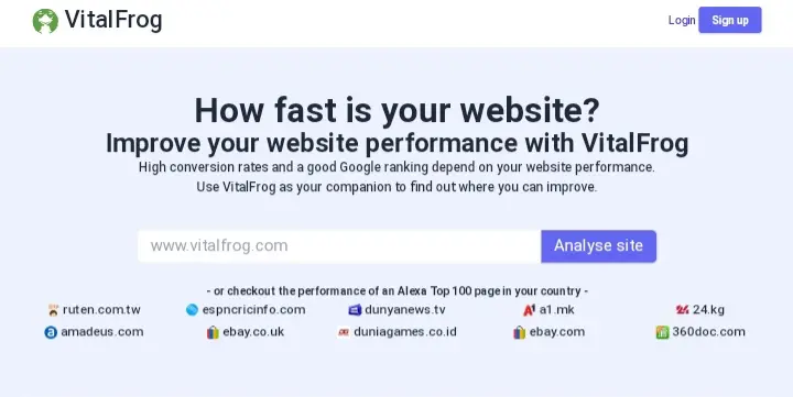 VitalFrog test your website theme