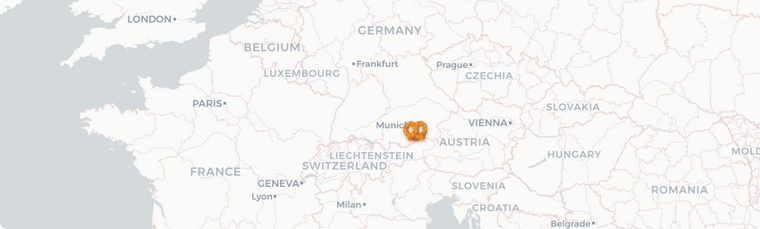 Map showing Munich, Germany