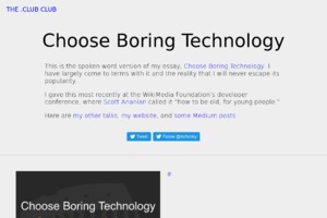 Boring Technology Club