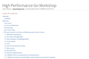 High Performance Go Workshop