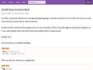 A half-hour to learn Rust