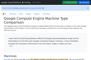 Google Cloud Compute Engine Machine Type Comparison