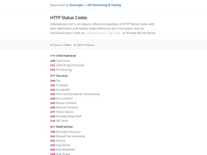 Lookup http statuscodes