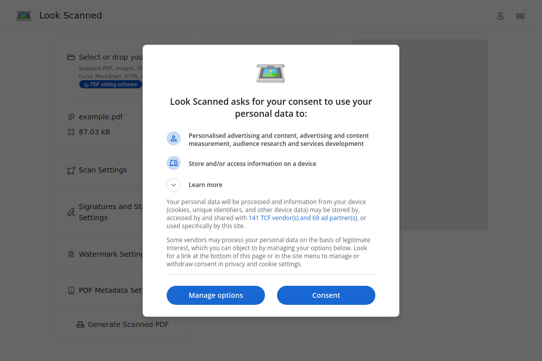 Look Scanned &mdash; screenshot of lookscanned.io