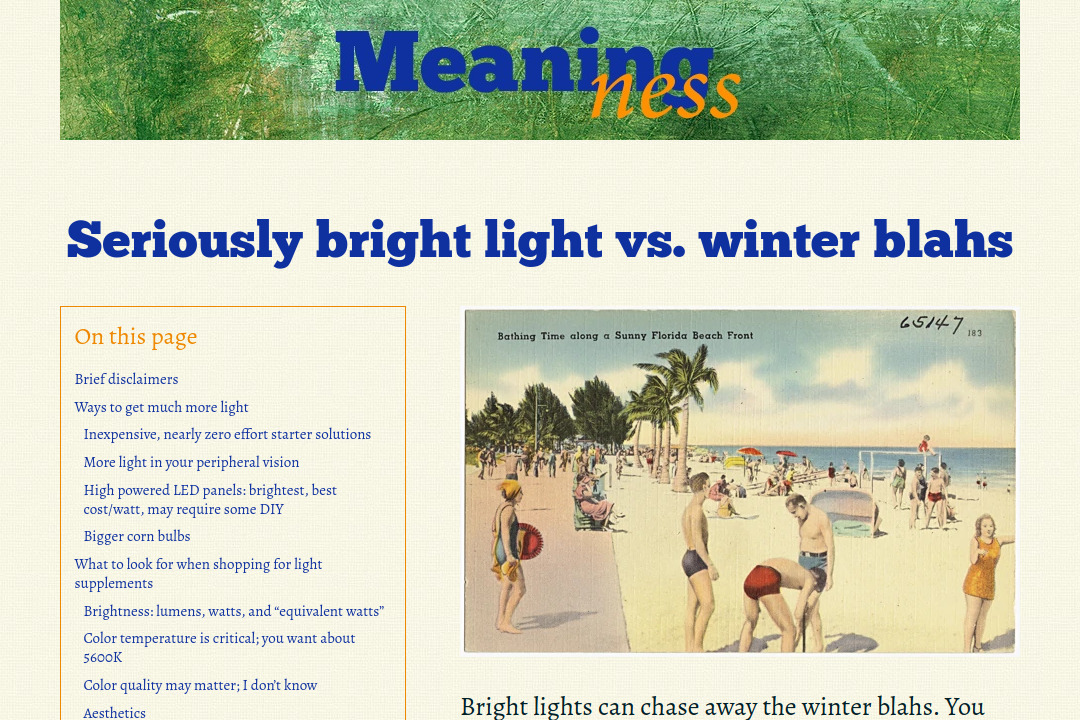 Seriously bright light vs. winter blahs &mdash; screenshot of meaningness.com