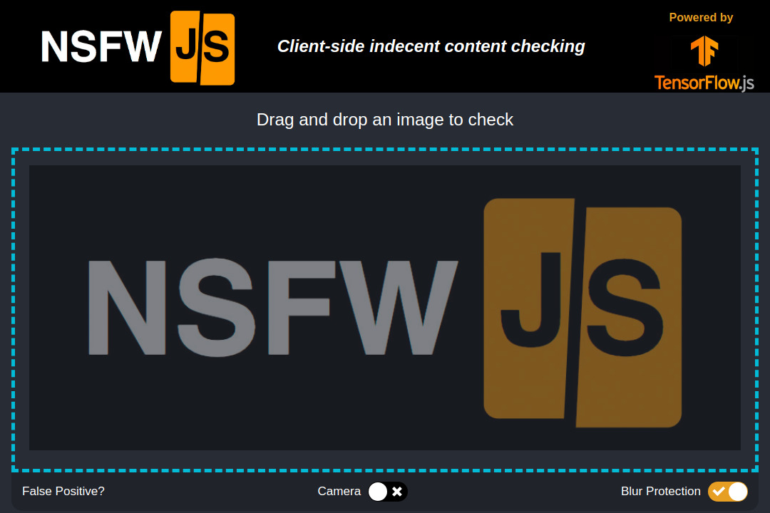 NSFW JS &mdash; screenshot of nsfwjs.com