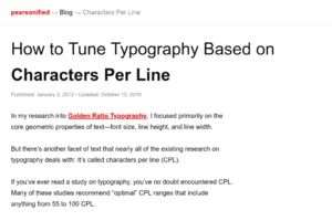 Characters Per Line