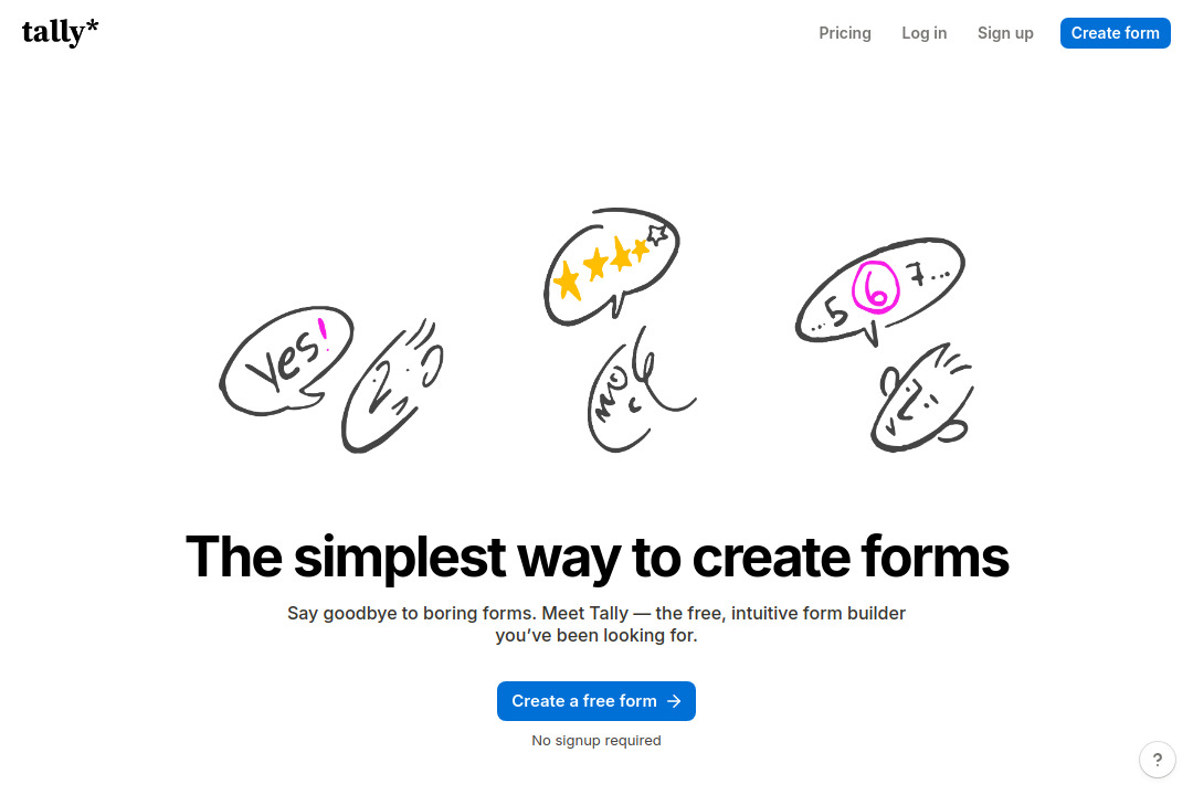 Free Online Form Builder &mdash; screenshot of tally.so