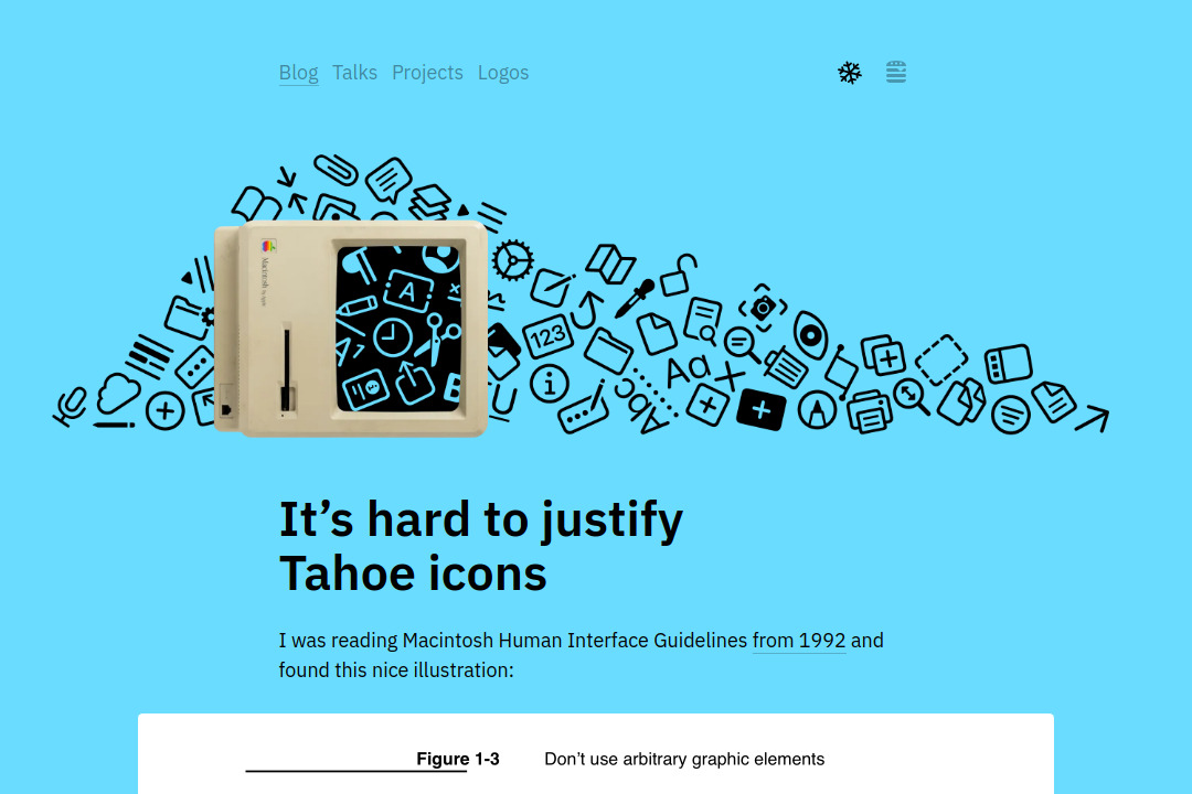 It’s hard to justify Tahoe icons &mdash; screenshot of tonsky.me