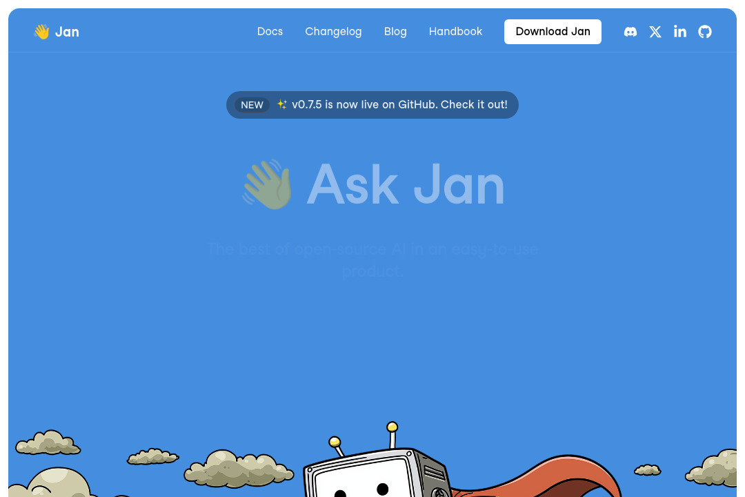 Jan.ai &mdash; screenshot of jan.ai