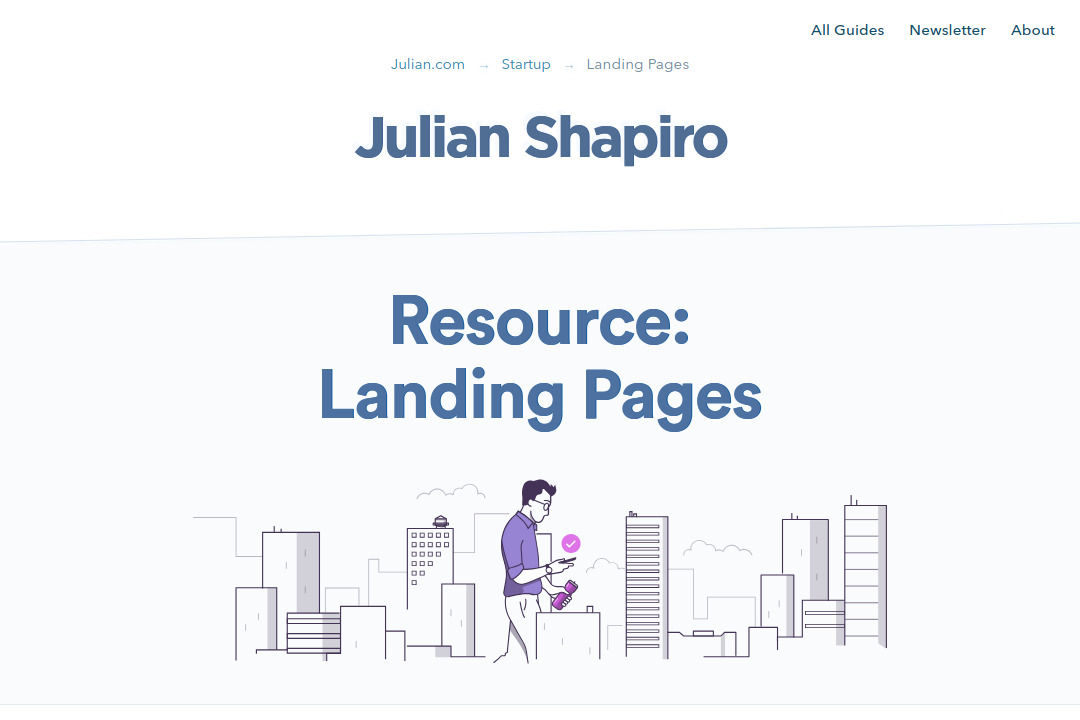 Landing Page Copywriting &mdash; screenshot of julian.com