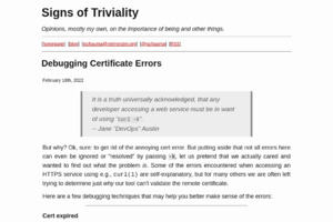Debugging Certificate Errors