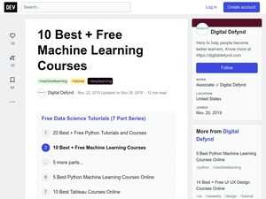Machine learning courses