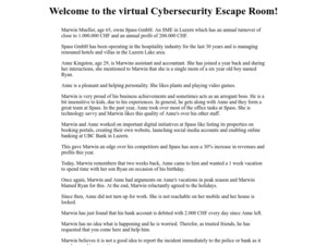 Cyper security virtual exscape room