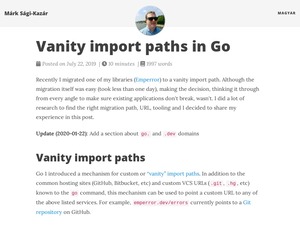 What are vanity import paths