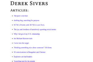 Derek Sivers Blog