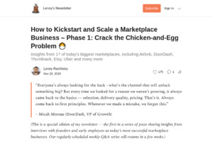 Kickstart and Scale a Marketplace Business